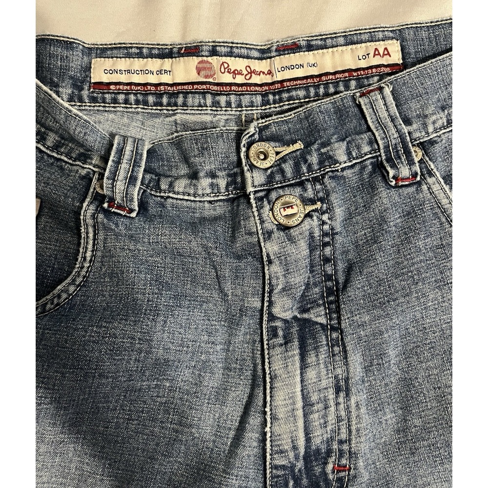 Vintage Pepe Jean Shorts Denim Carpenter Y2K Baggy Skater Blue 38 - Picture 16 of 16